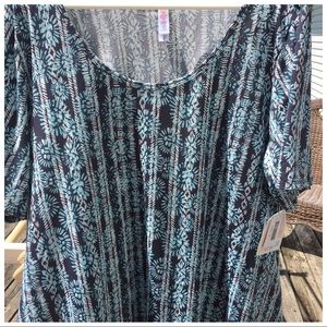 NWT Lularoe 3XL Perfect Blue and white pattern